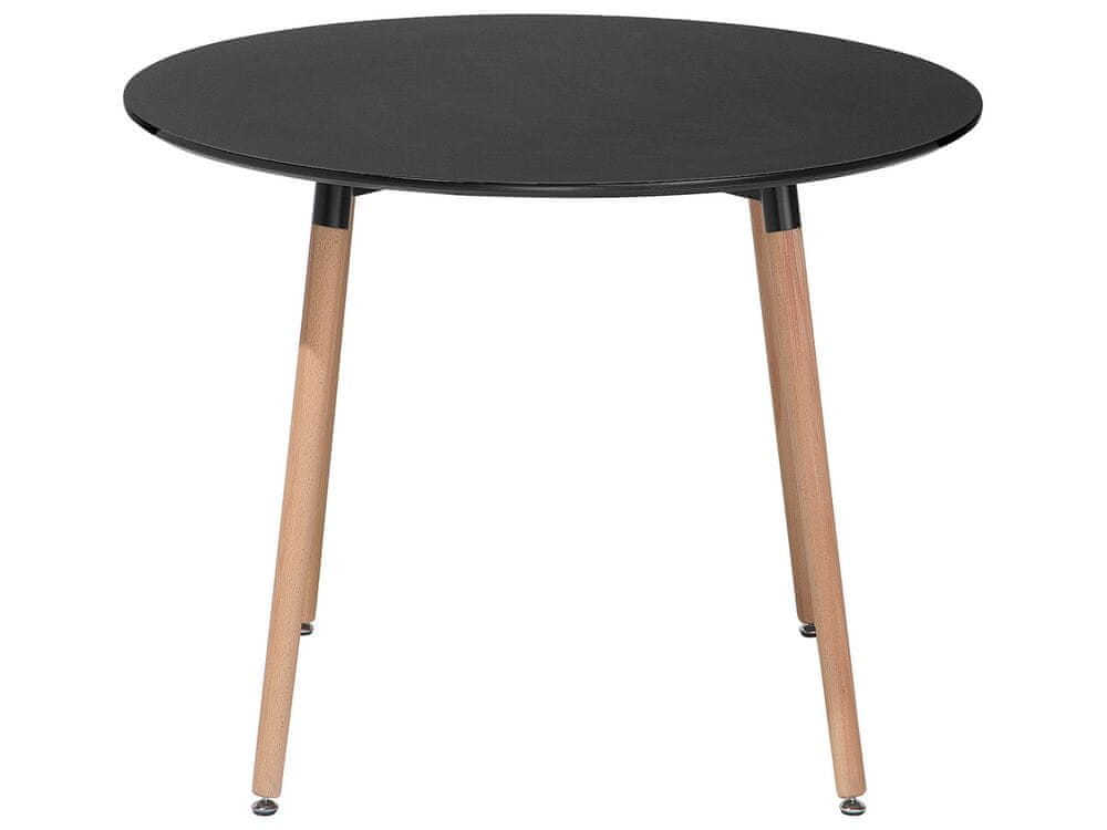 Beliani Okrúhly jedálenský stôl 90 cm čierna/svetlé drevo BOVIO